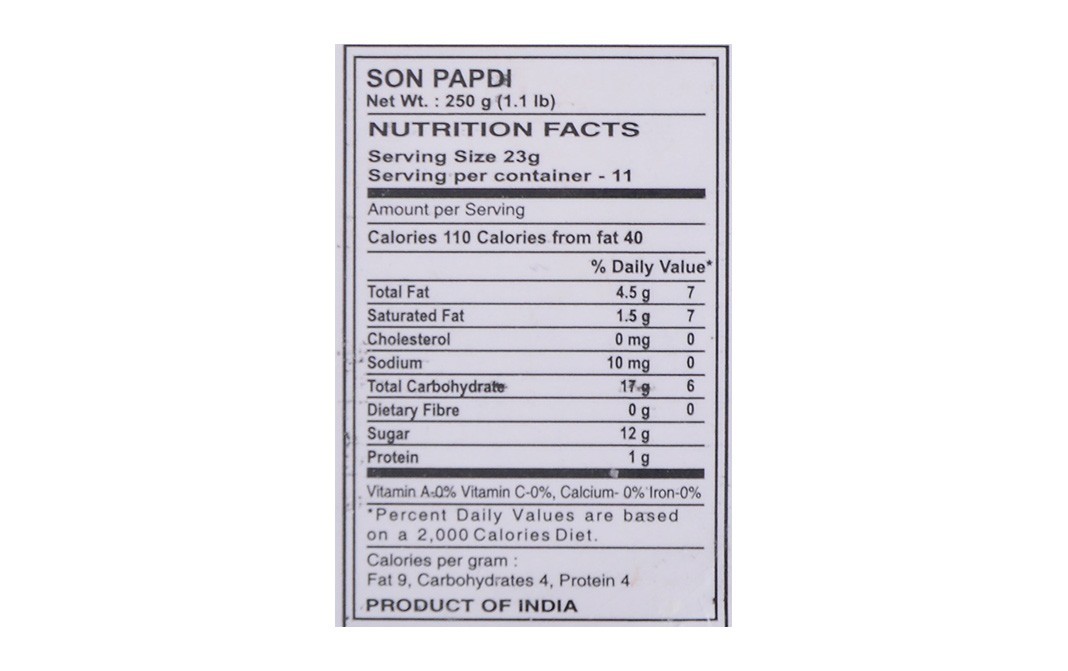 Jagdish Foods Soan Papdi Made with pure ghee   Pack  250 grams